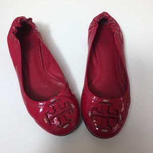 TORY BURCH Pink Reva Patent Leather Flats Size 5